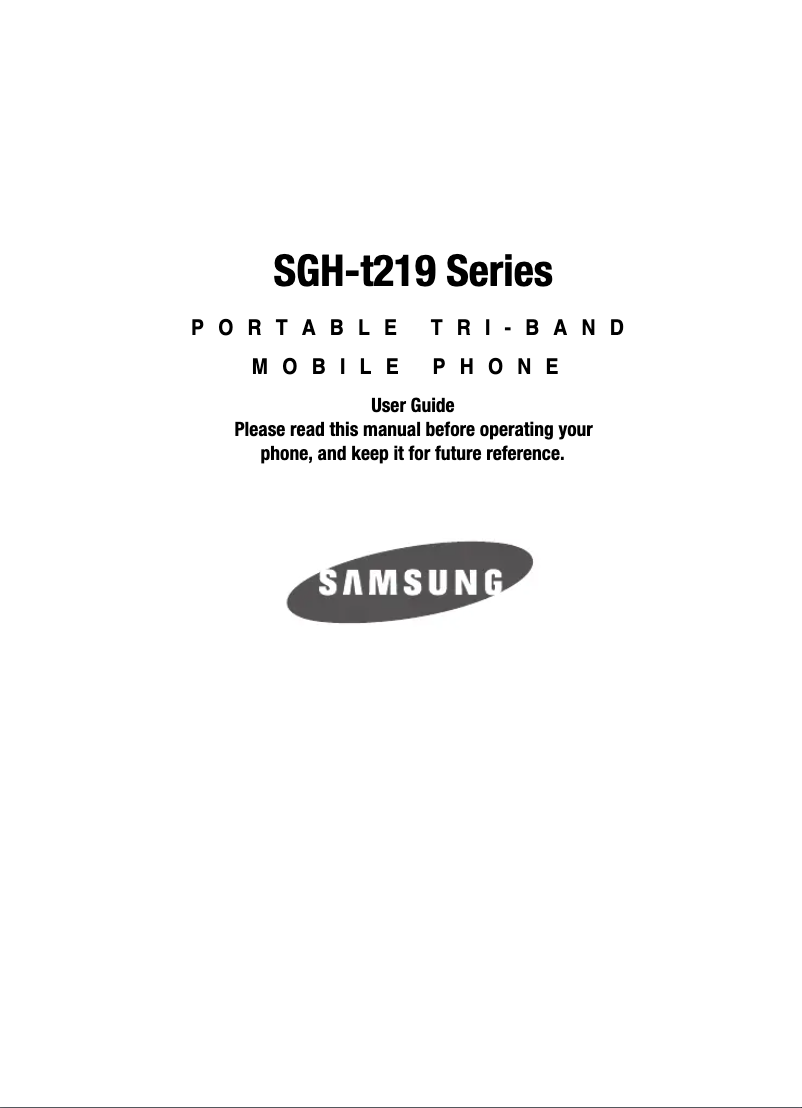 Image de la première page du manuel de l'appareil SGH-T219