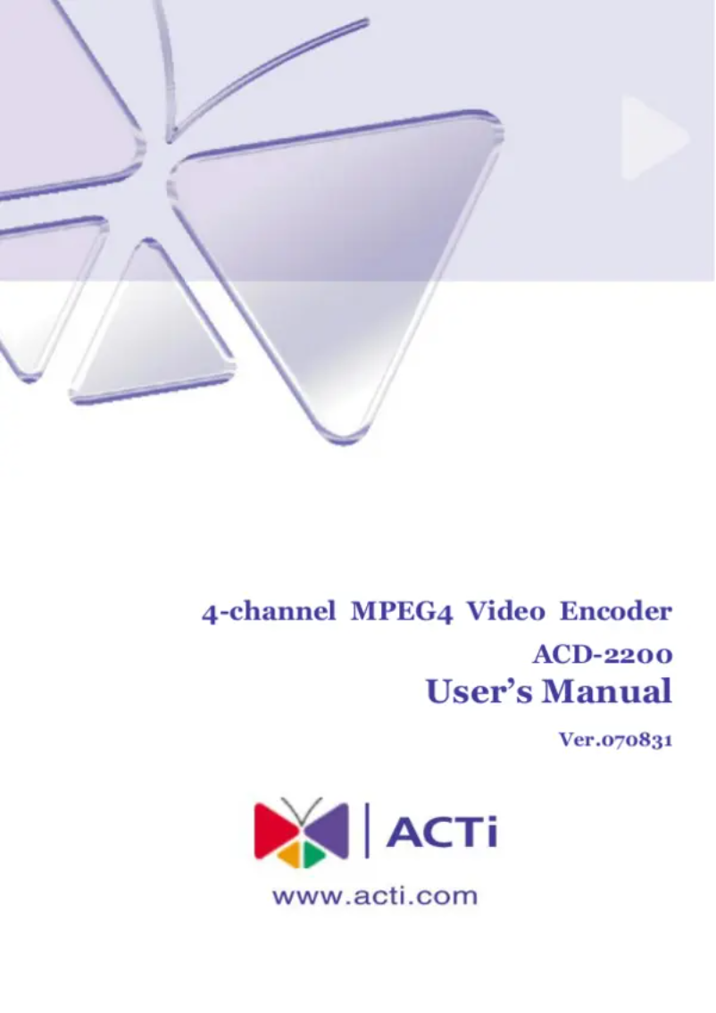 Page 1 de la notice Manuel utilisateur ACTi ACD-2200