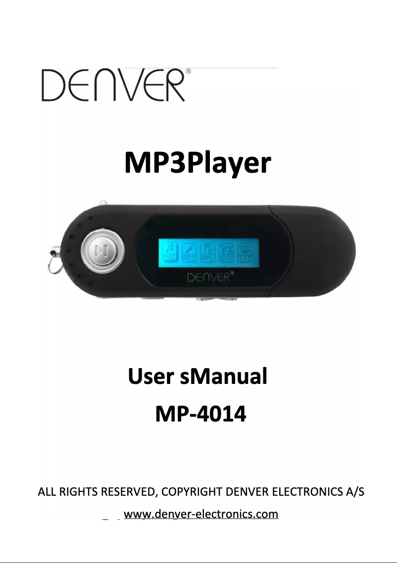 Página 1 del manual Manual de usuario Denver MP-4014