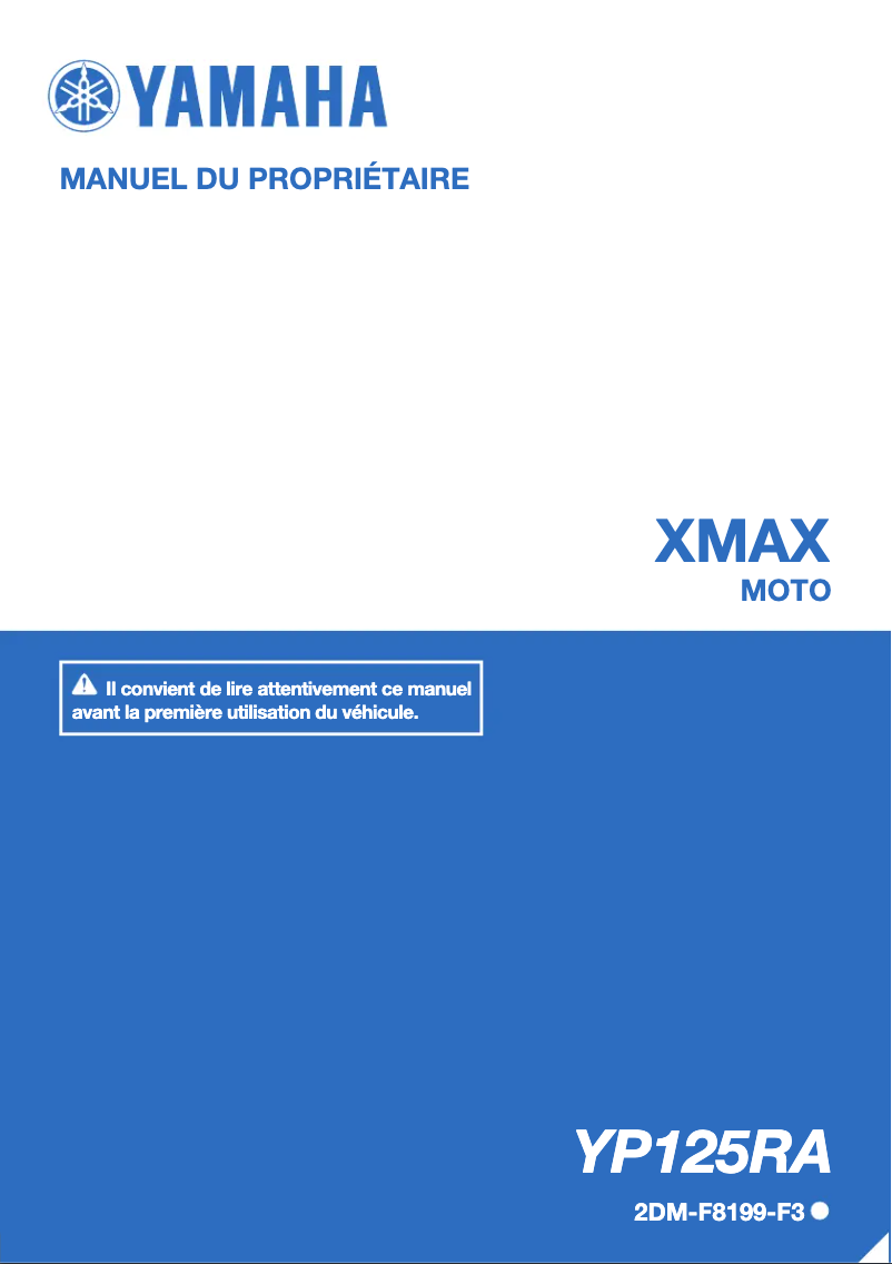 Page 1 de la notice Manuel utilisateur Yamaha XMAX 125 (2017)