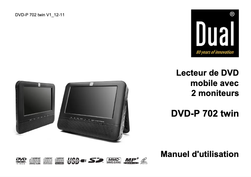 Page n°1 - Manuel utilisateur Dual DVD-P 702 Twin