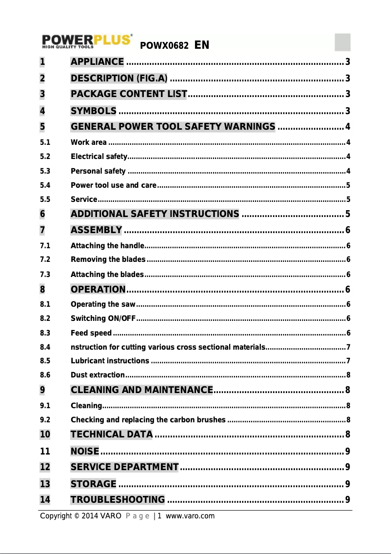 Página 1 del manual Manual de usuario PowerPlus POWX0682