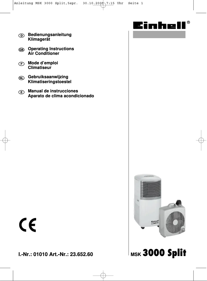 Image de la première page du manuel de l'appareil MSK 3000