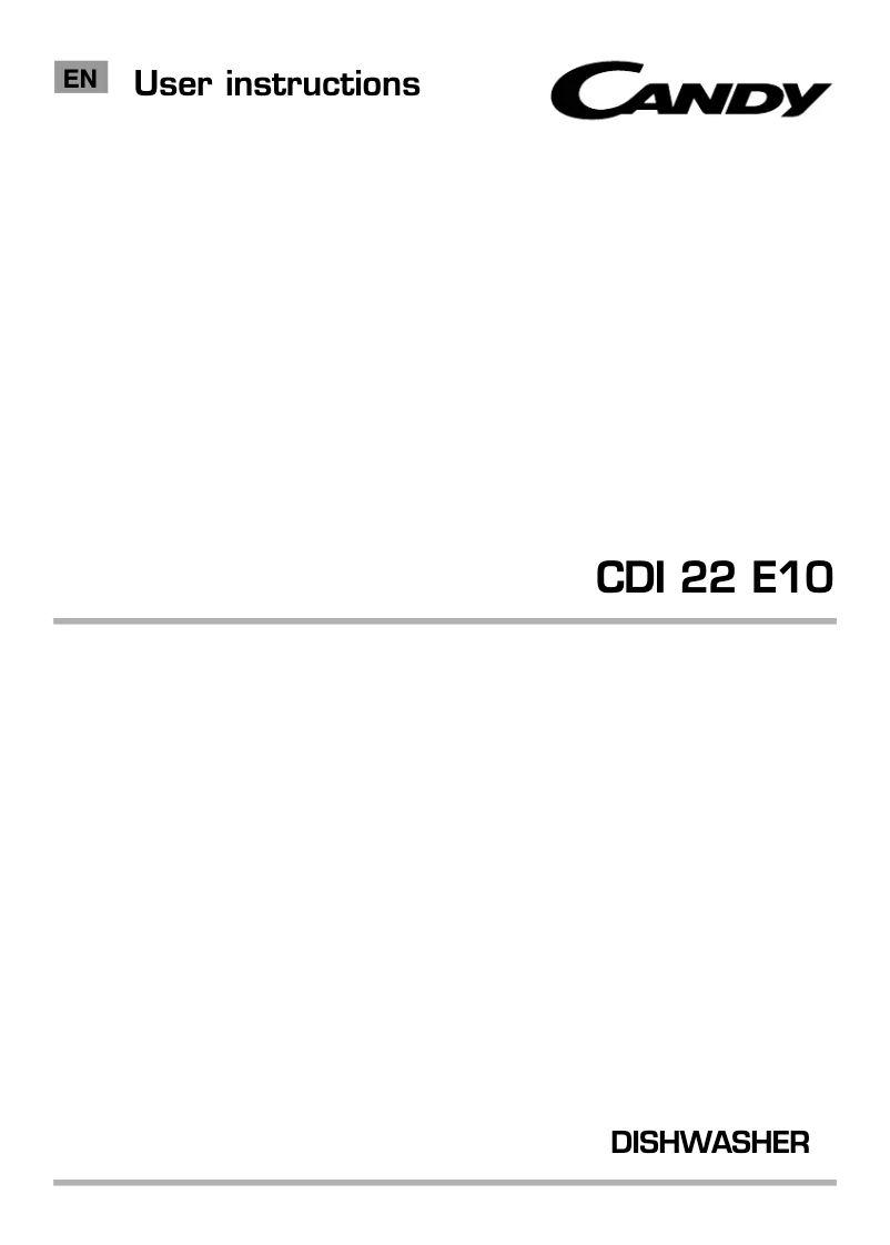 Page 1 de la notice Manuel utilisateur Candy CDI 22E10/3-80
