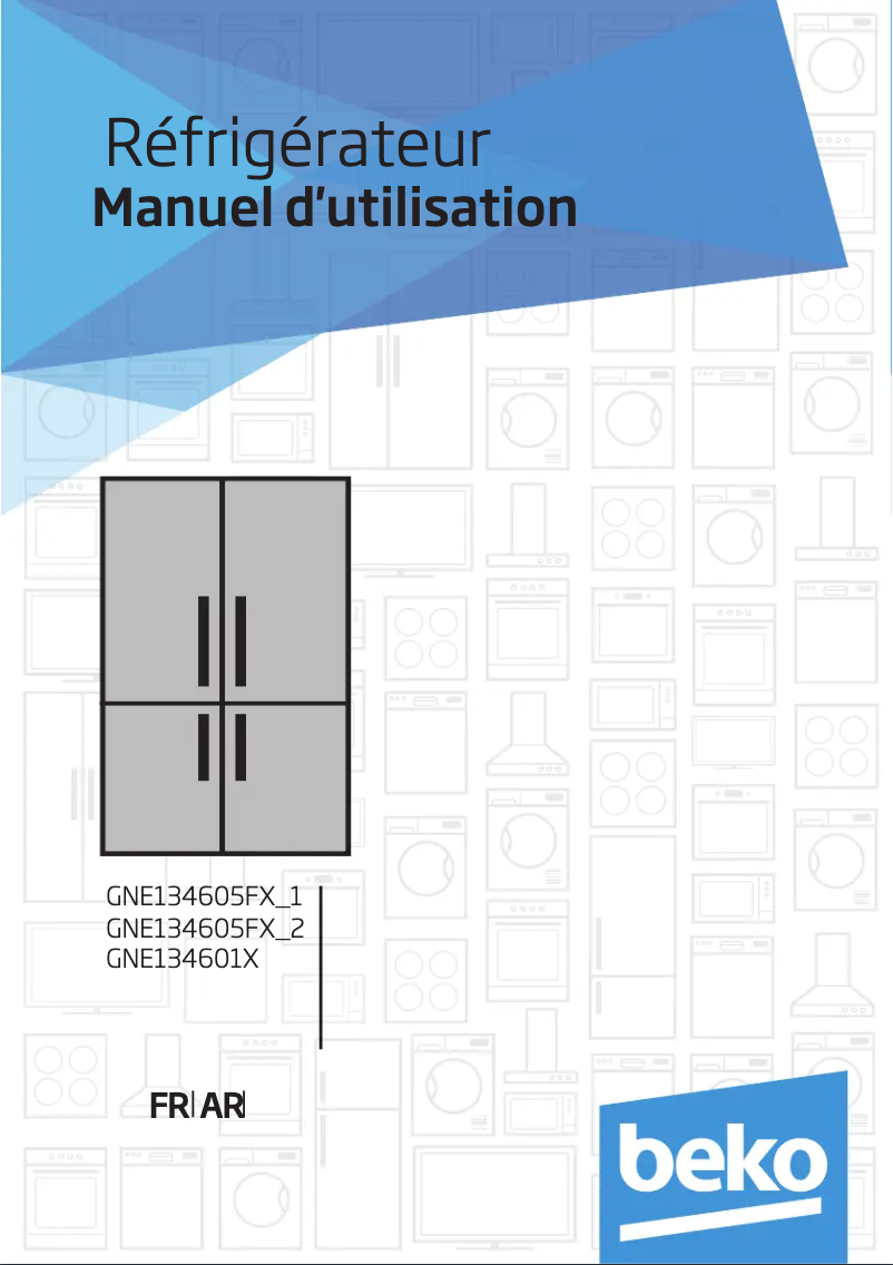 Page 1 de la notice Manuel utilisateur Beko GNE134605FX/1