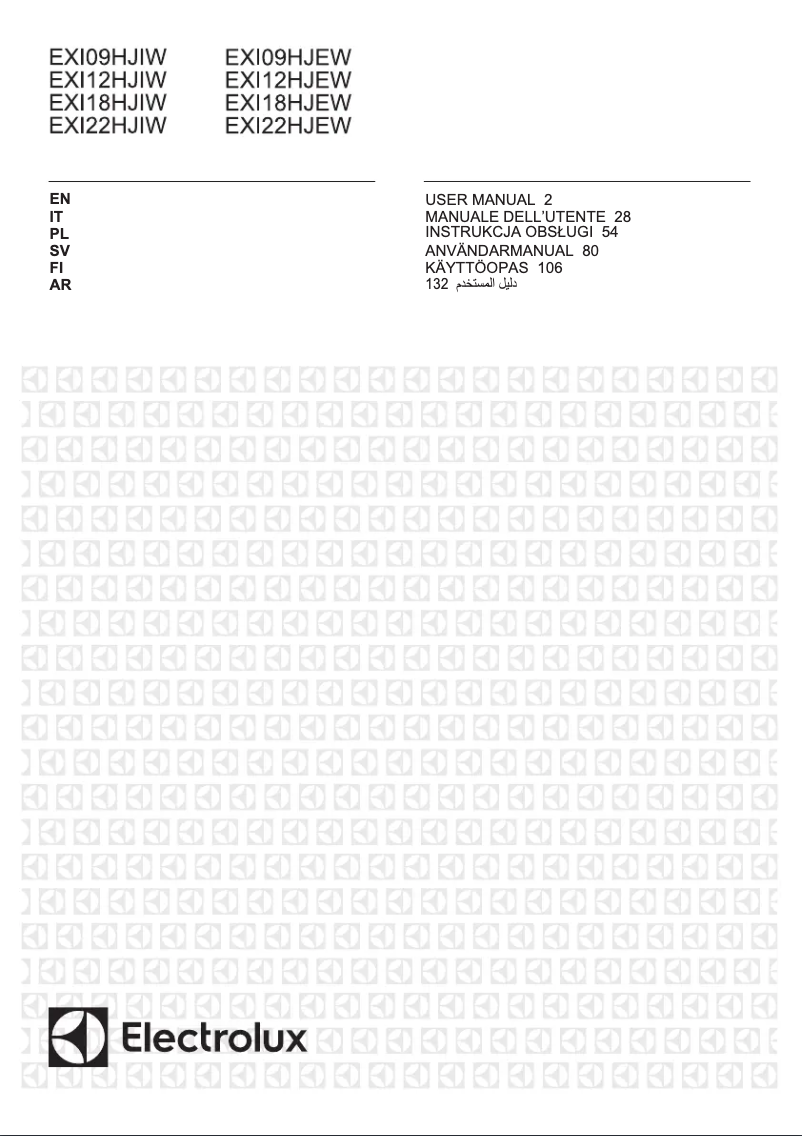 Page 1 de la notice Manuel utilisateur Electrolux EXI18HJEWI