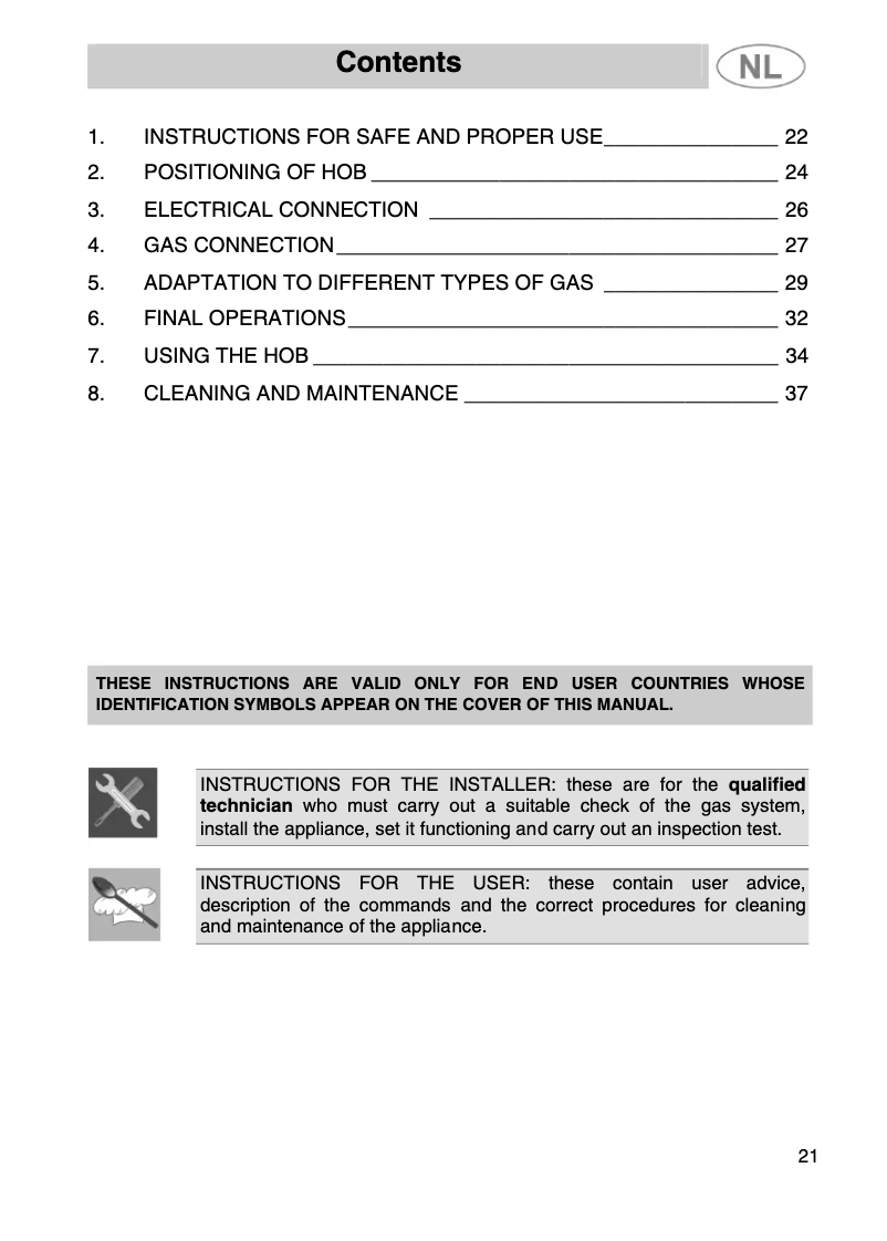 Page n°1 - Manuel utilisateur Smeg SNL596XG1