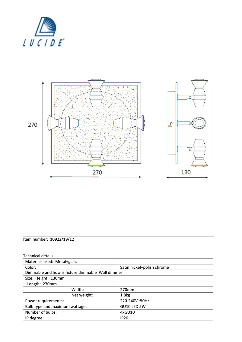 Page n°1 - Manuel utilisateur Lucide Jeo-LED