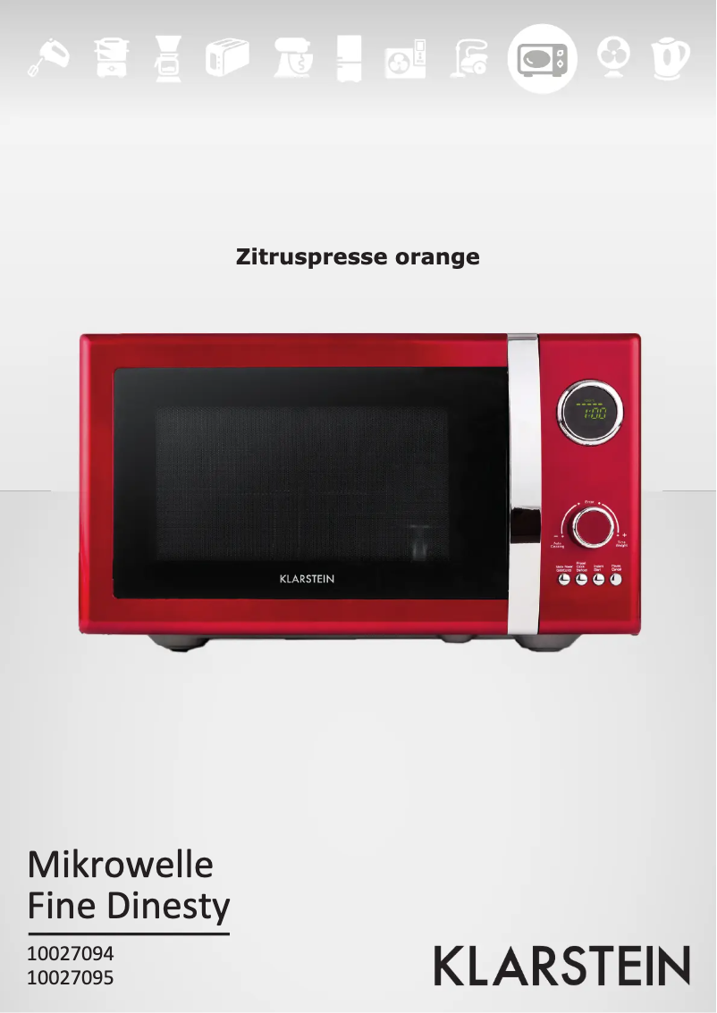 Page 1 de la notice Manuel utilisateur Klarstein 10027095
