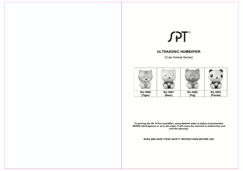 Page 1 de la notice Manuel utilisateur SPT SU-3881