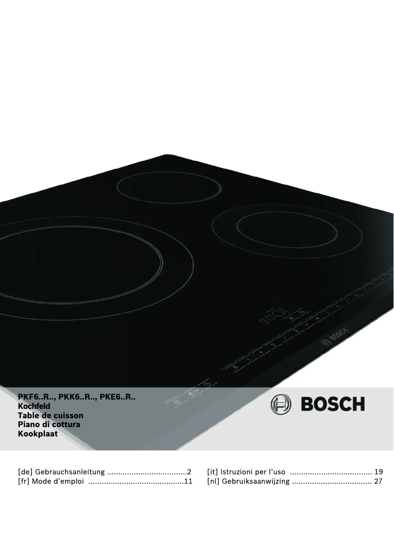 Page 1 de la notice Manuel utilisateur Bosch PKF645R14E