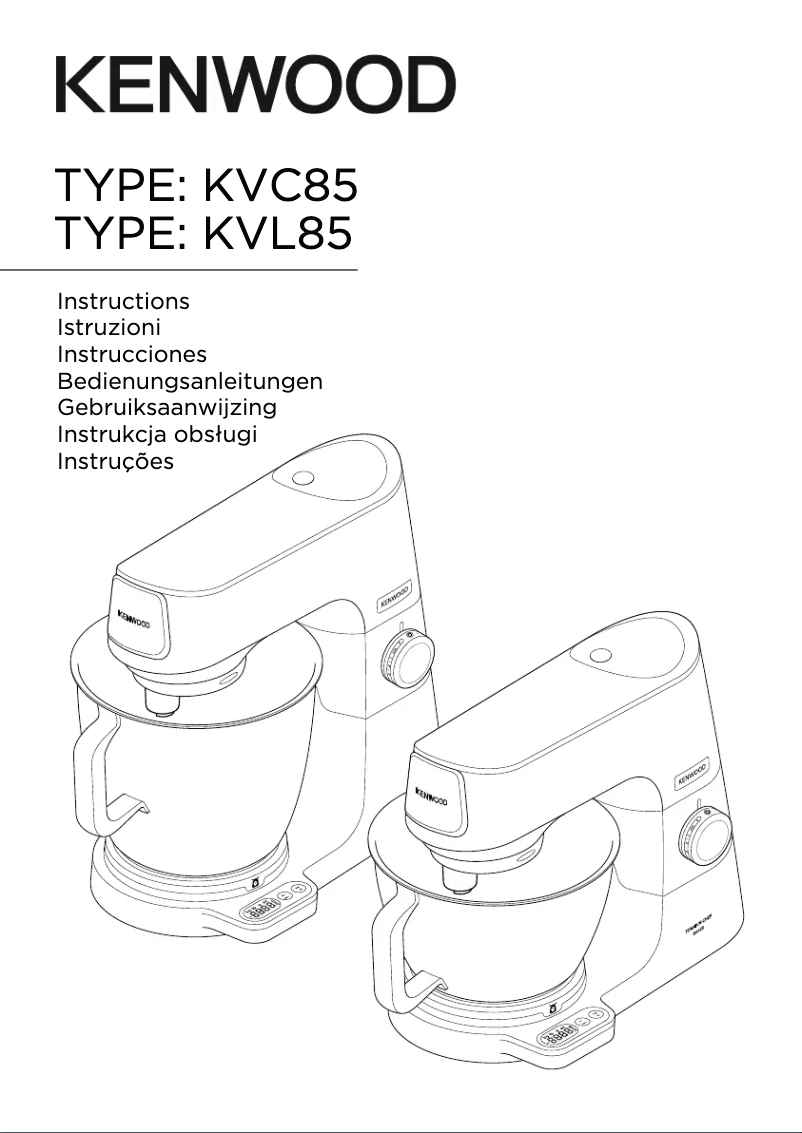 Page 1 de la notice Manuel utilisateur Kenwood Titanium Chef Baker XL KVL85