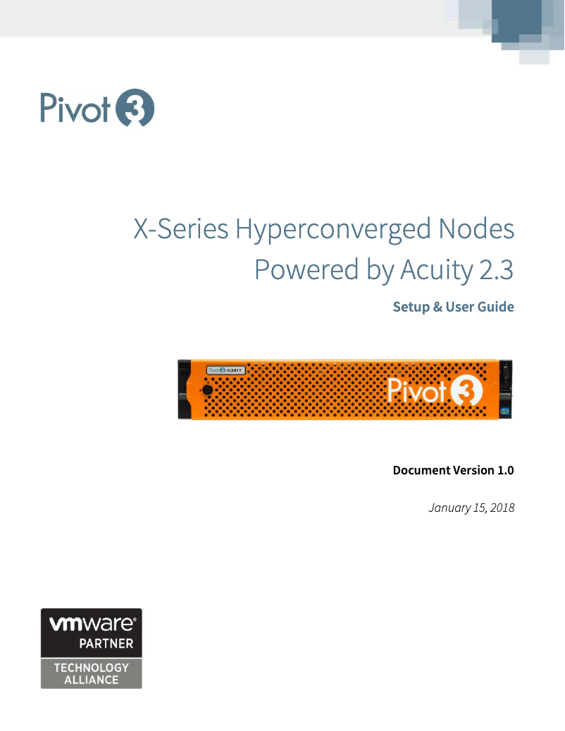 Page 1 de la notice Manuel utilisateur Pivot3 Acuity X5-6500