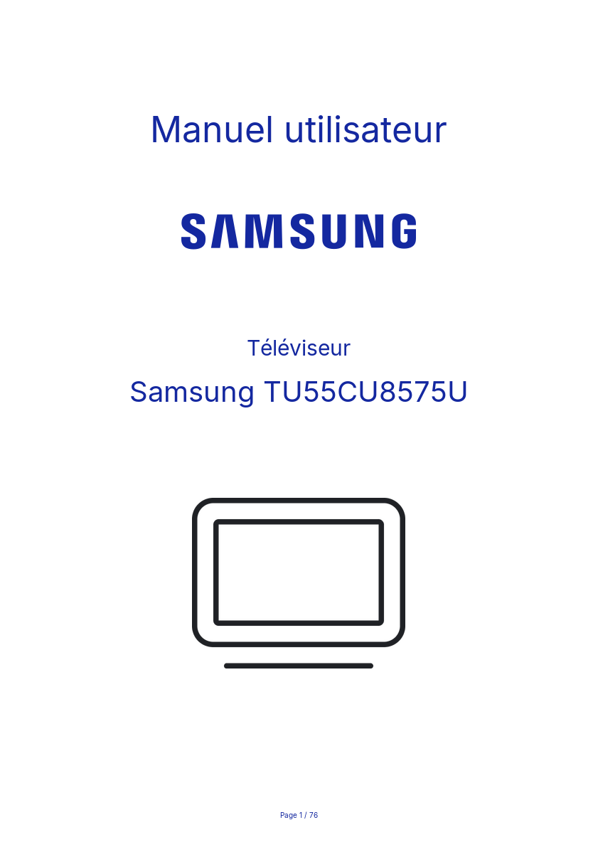 Page n°1 - Manuel utilisateur Samsung TU55CU8575U