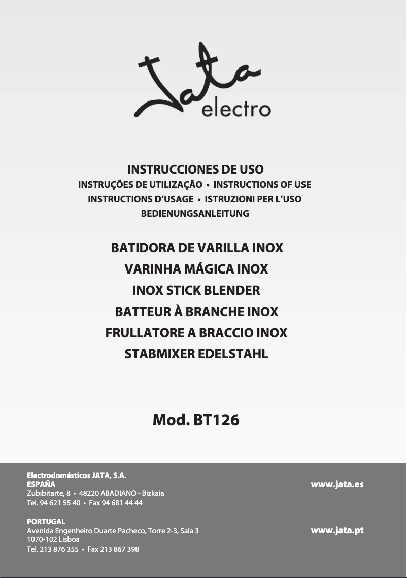 Página 1 del manual Manual de usuario Jata BT126