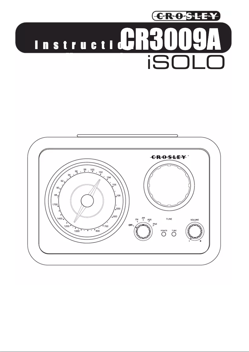 Página 1 del manual Manual de usuario Crosley iSolo CR3009A