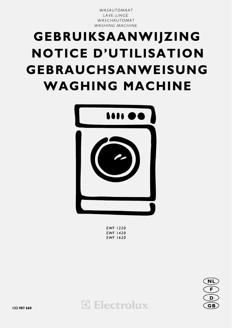 Page 1 de la notice Manuel utilisateur Electrolux EWF1420