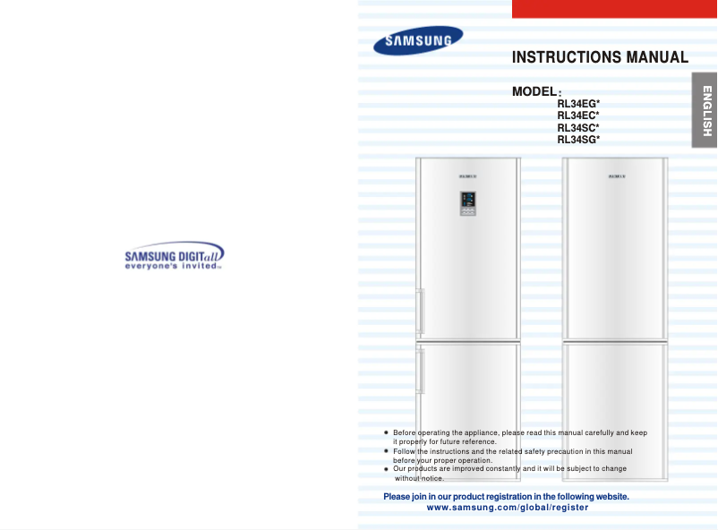 Page n°1 - Manuel utilisateur Samsung RL34ECMS