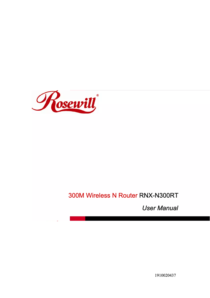 Page n°1 - Manuel utilisateur Rosewill RNX-N300RT