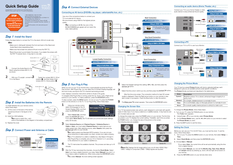 Page n°1 - Manuel utilisateur Samsung PL50C7000