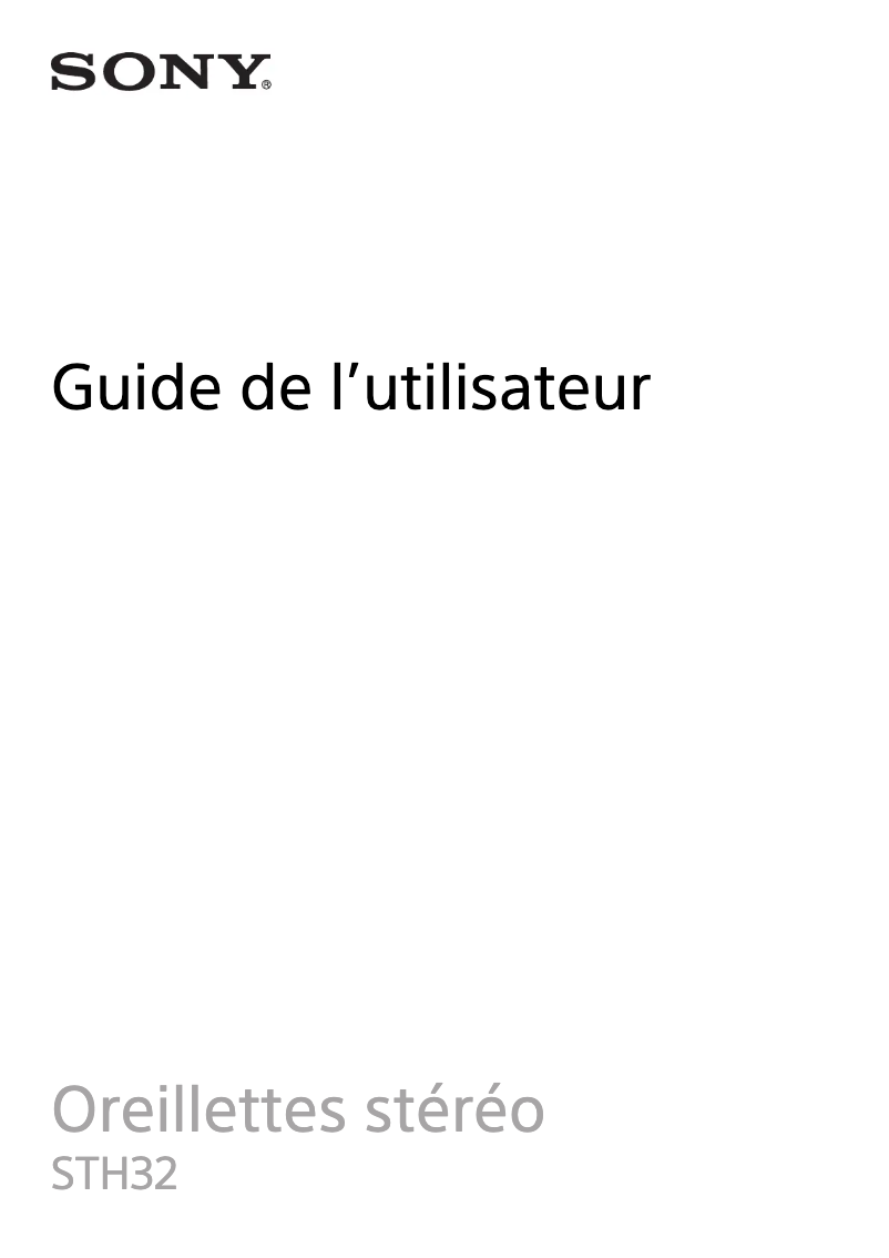 Página 1 del manual Manual de usuario Sony STH32