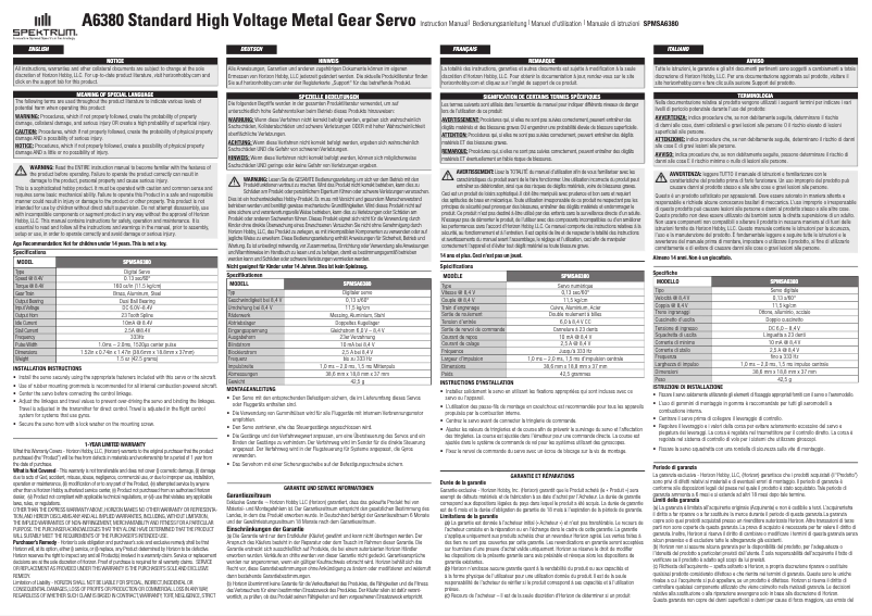 Image de la première page du manuel de l'appareil A6380