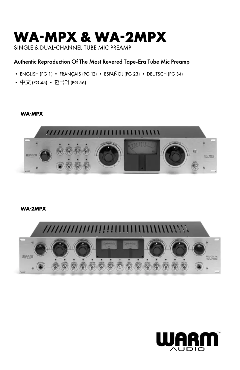 Página 1 del manual Manual de usuario Warm Audio WA-2MPX
