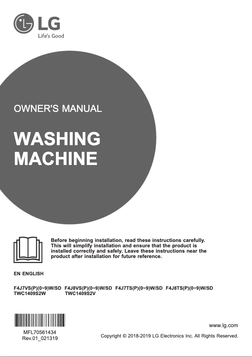 Image de la première page du manuel de l'appareil TWC1409S2V