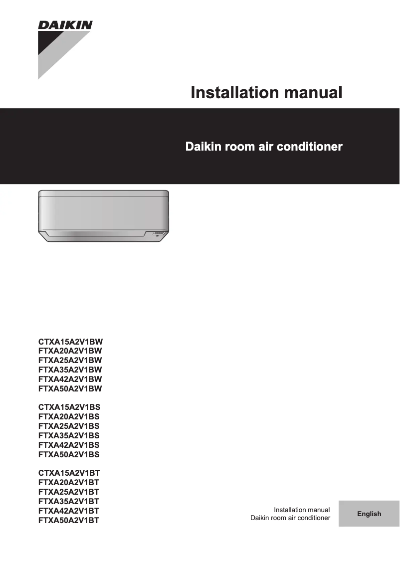 Page 1 de la notice Manuel utilisateur Daikin FTXA25AS