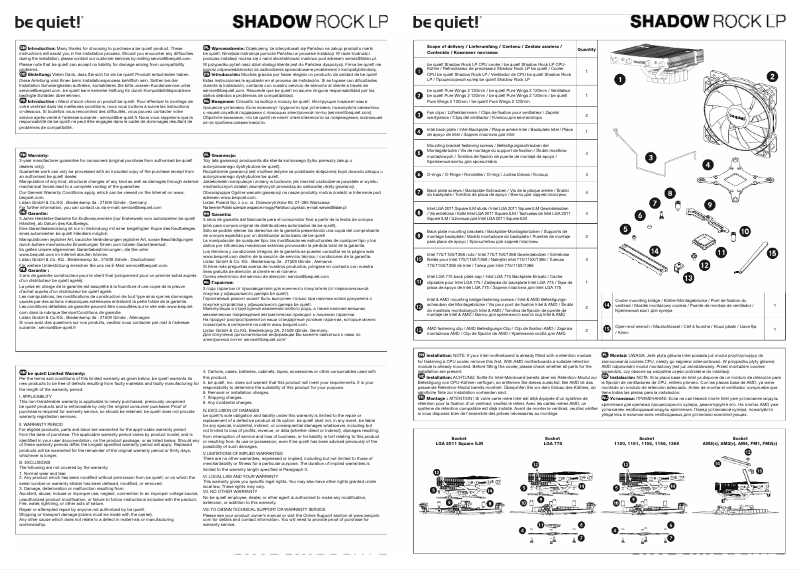 Page 1 de la notice Manuel utilisateur Be Quiet! Shadow Rock LP