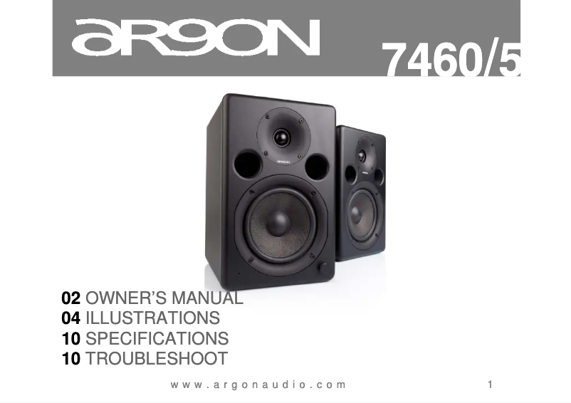 Page n°1 - Manuel utilisateur Argon 7460A