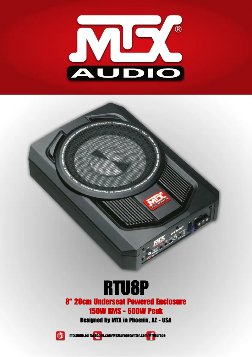 Page 1 de la notice Manuel utilisateur MTX Audio RTU8P