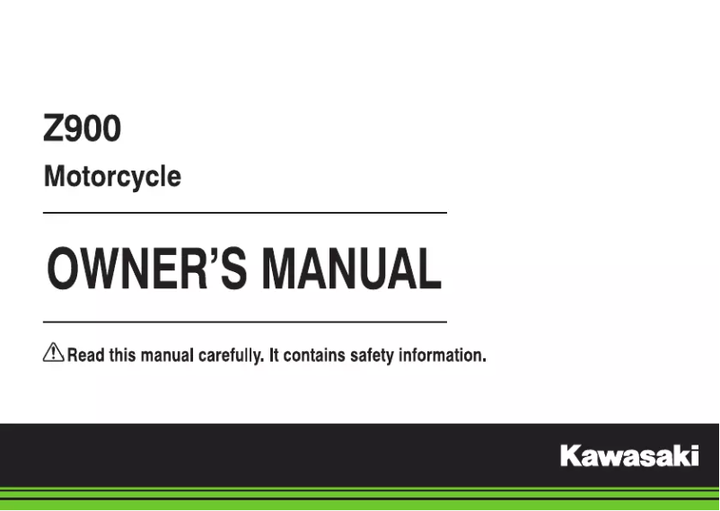 Page 1 de la notice Manuel utilisateur Kawasaki Z900 ABS (2018)
