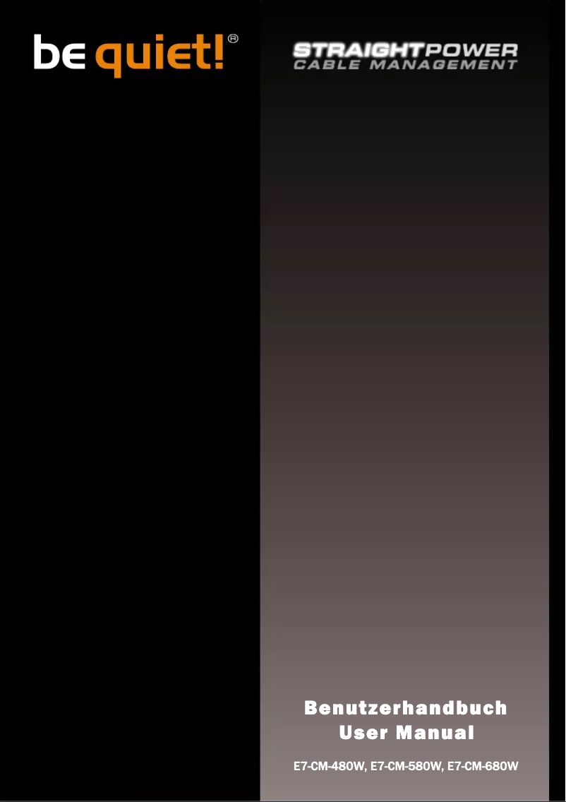Page 1 de la notice Manuel utilisateur Be Quiet! Straight Power E7 580W