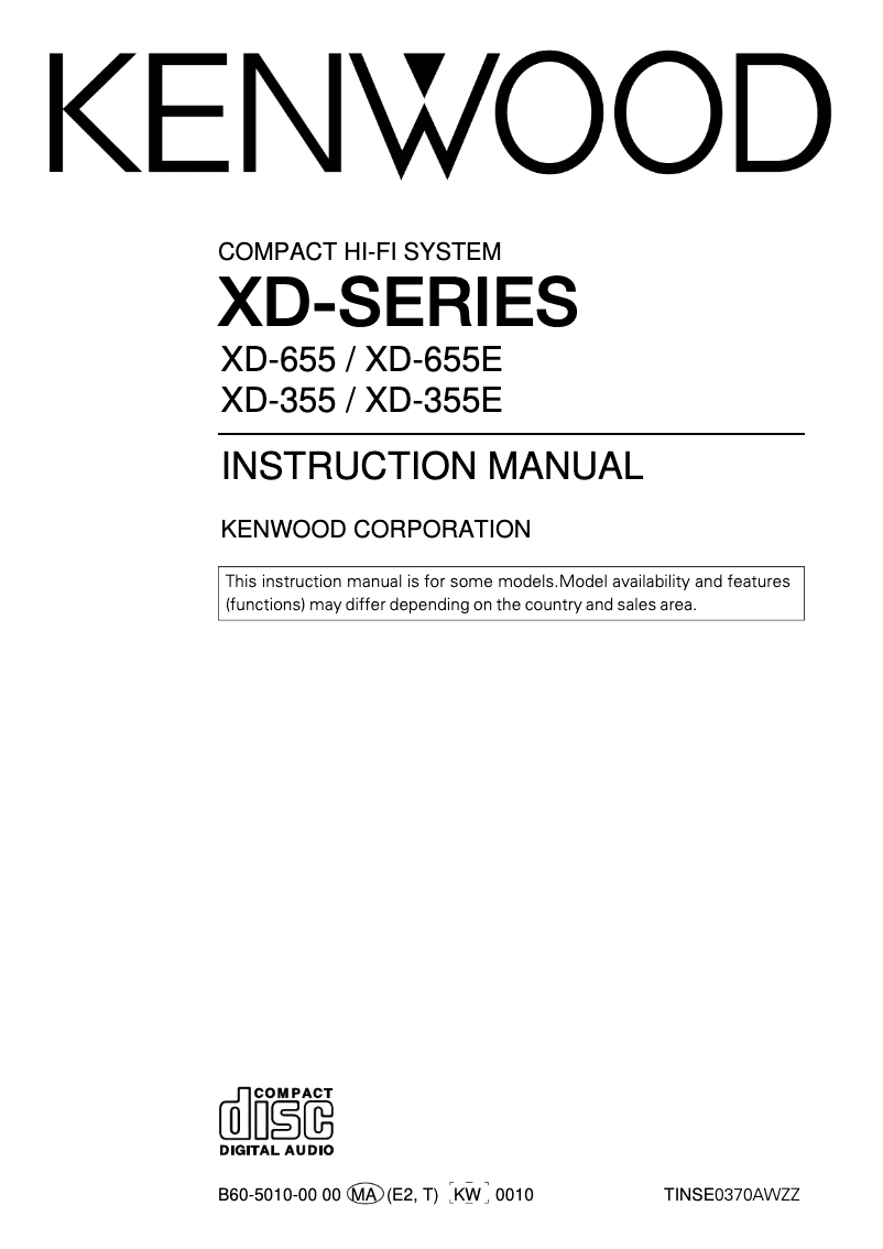 Página 1 del manual Manual de usuario Kenwood XD-655