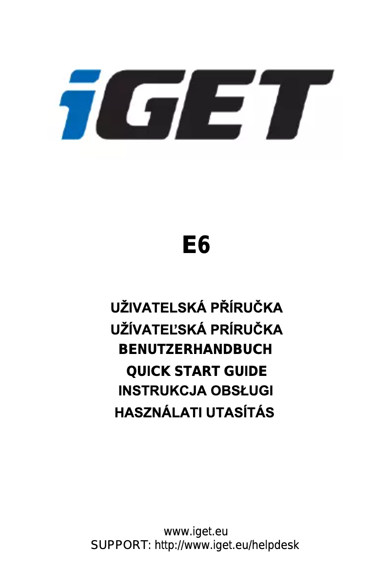Page n°1 - Manuel utilisateur iGET EKINOX E6