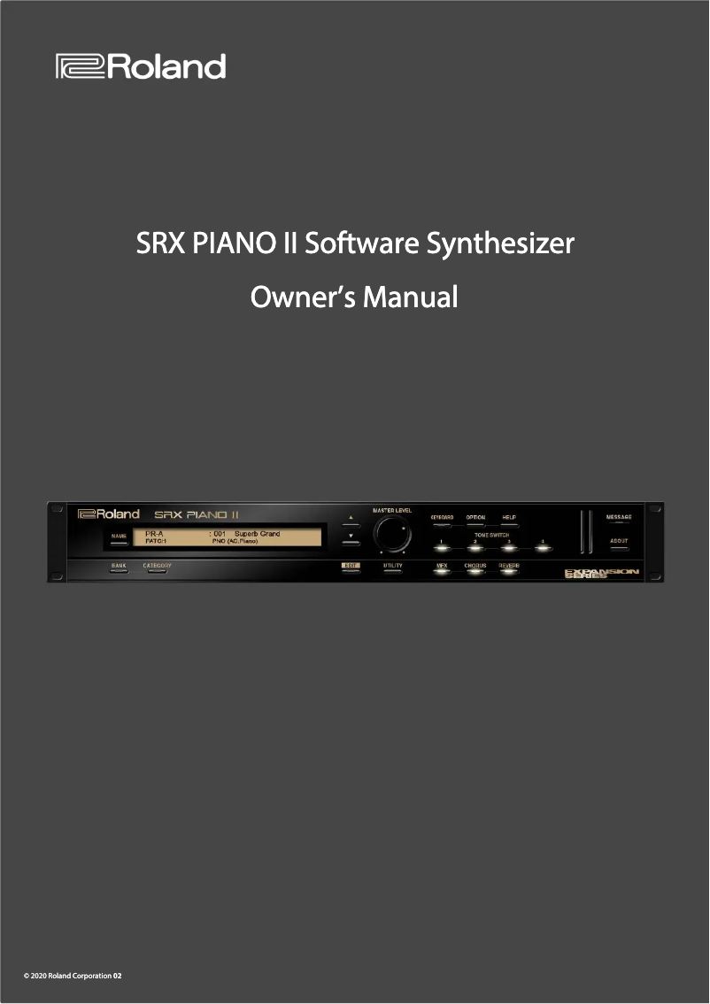 Page n°1 - Manuel utilisateur Roland SRX PIANO II