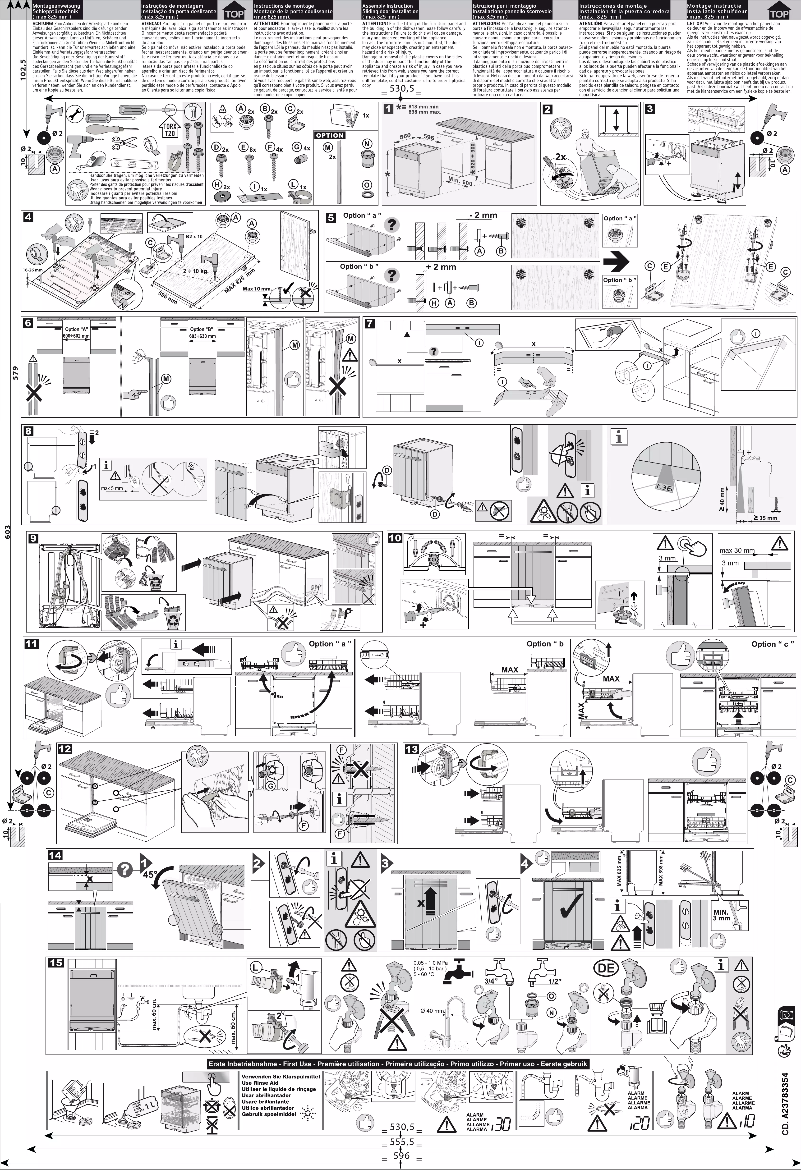 Page 1 de la notice Guide d'installation AEG FSK76748P
