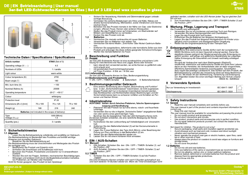 Image de la première page du manuel de l'appareil 57865