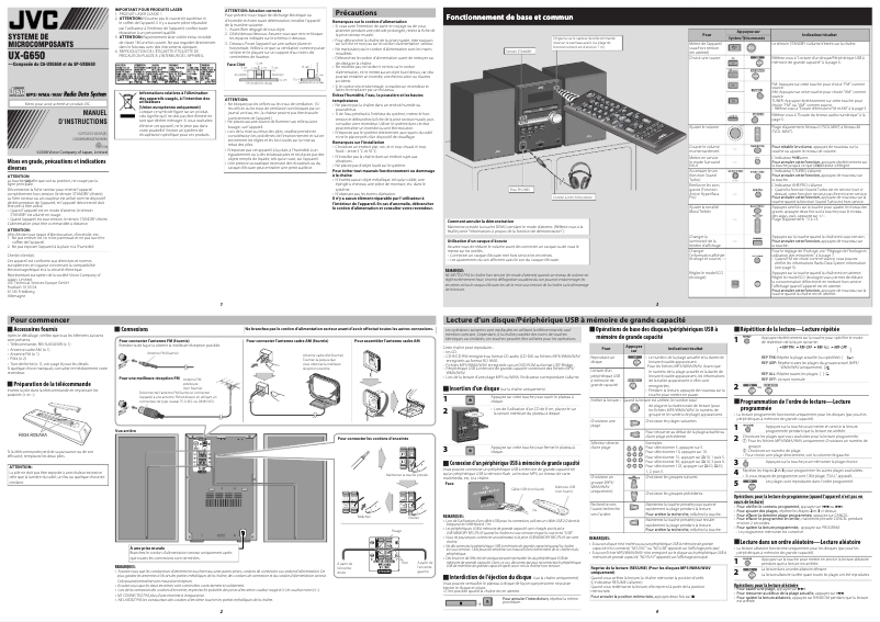 Page n°1 - Manuel utilisateur JVC UX-G650