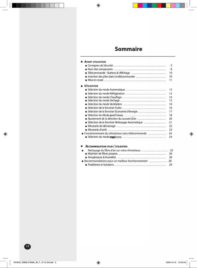 Page n°1 - Manuel utilisateur Samsung AQ18VBAN