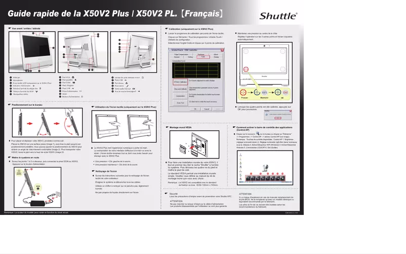 Page 1 de la notice Manuel utilisateur Shuttle X 5020TA Plus