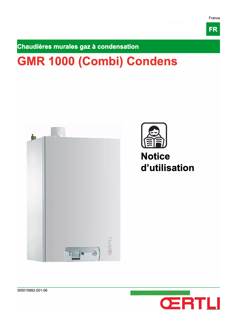 Image de la première page du manuel de l'appareil GMR 1000 Condens