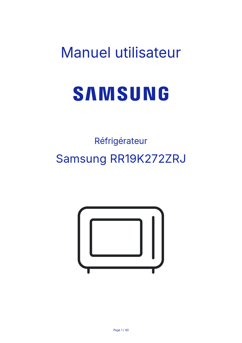 Image de la première page du manuel de l'appareil RR19K272ZRJ