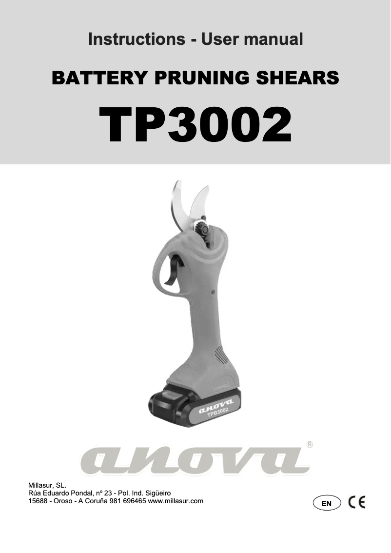 Imagen de la primera página del manual del dispositivo TPB3002