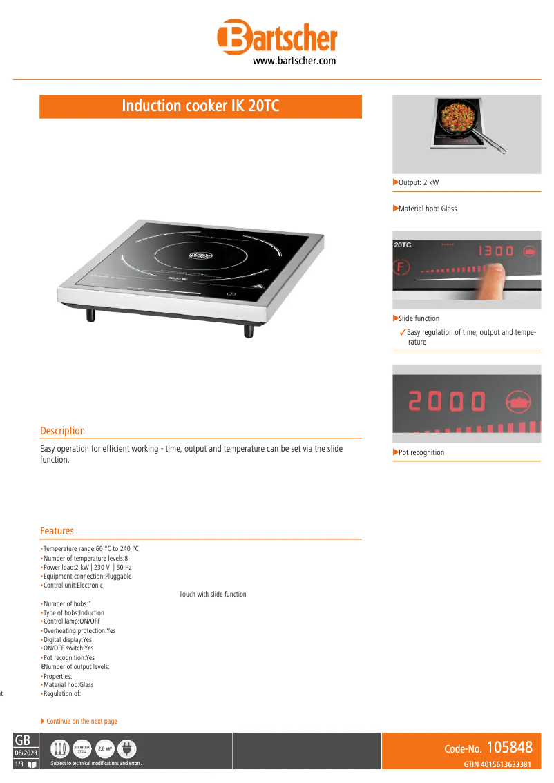 Image de la première page du manuel de l'appareil IK 20TC