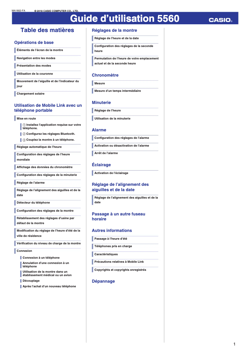 Page 1 de la notice Manuel utilisateur Casio EQB-900DB-2AER