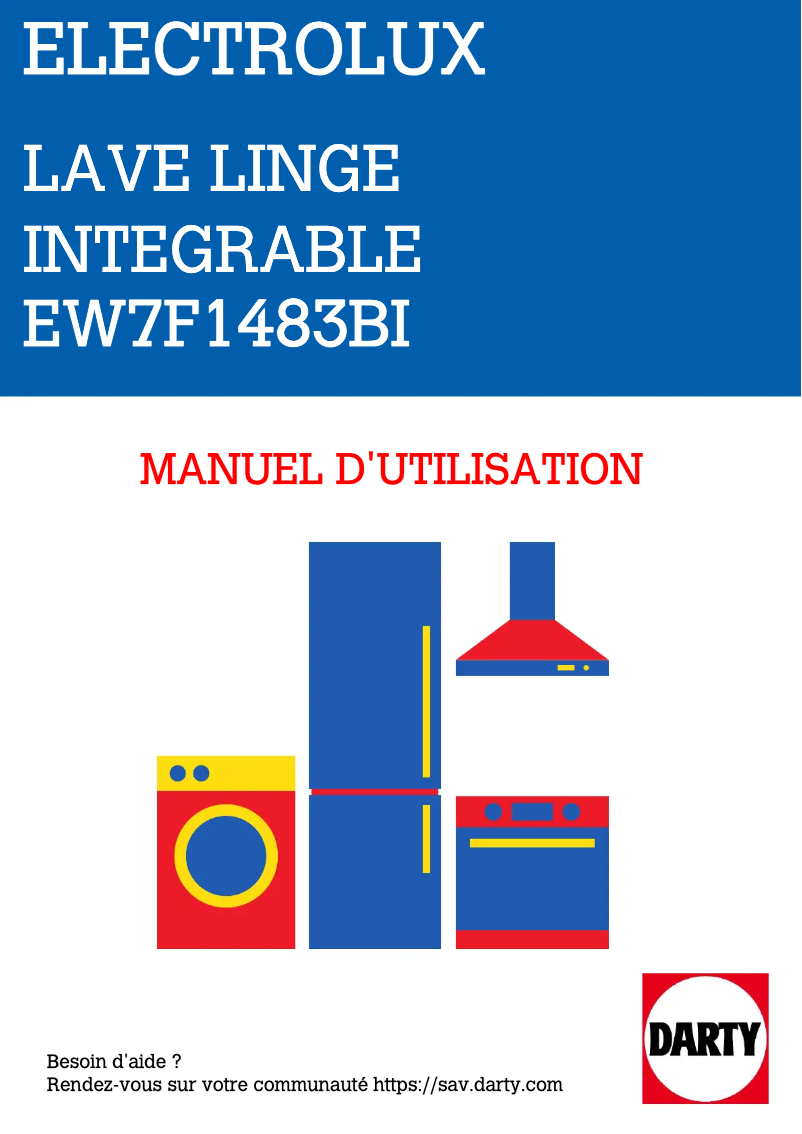 Page 1 de la notice Manuel utilisateur Electrolux EW7F1483BI