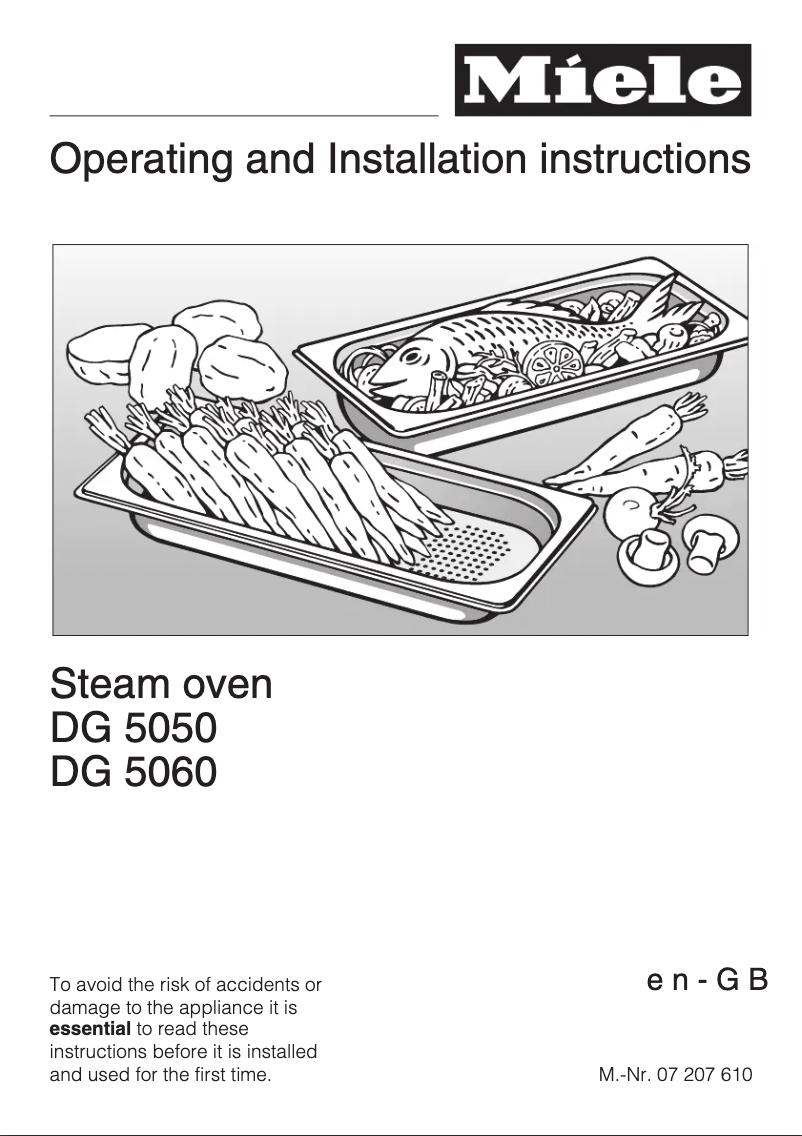 Page n°1 - Manuel utilisateur Miele DG 5050