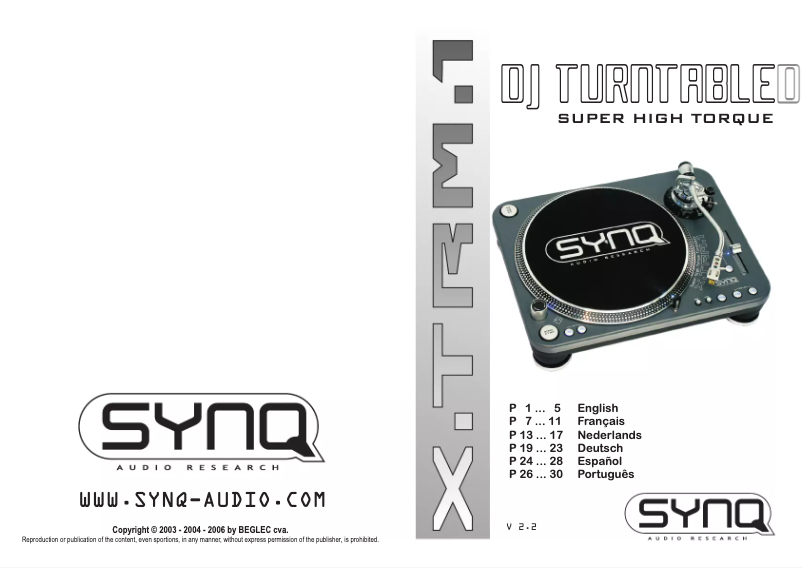 Page n°1 - Manuel utilisateur SynQ X-TRM 1